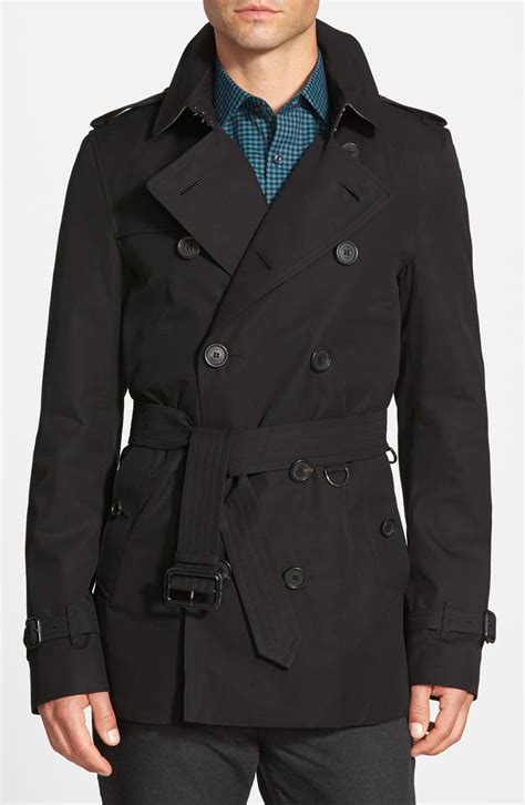 burberry black short coat|Burberry double breasted trench coat.